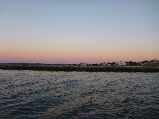 Moon setting over Cape Cod. Photo courtesy of Bob Green.